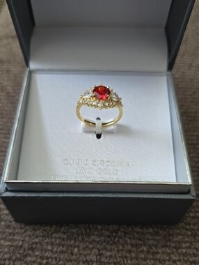 PRIMROSE BRAND BEAUTIFUL CUBIC ZIRCONIA STERLING SILVER RING SIZE 7